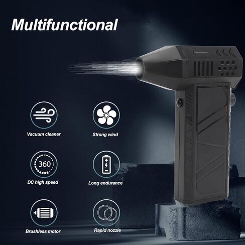 Compressed Air Duster, Jet Dry Blower 130000RPM Brushless Motor Electric Air Duster Portable Efficient Cleaning Hand Blower Jet Fan Air Duster Air Blower Gun for Outdoor Car Home in Saudi Arabia