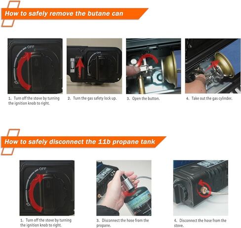 موقد البروبان أو البيوتان مع مانع الرياح، وقود مزدوج 10000 وحدة حرارية بريطانية موقد البروبان للتخييم، الإشعال التلقائي، موقد غاز محمول مع حقيبة حمل خرطوم المحول وشواية للمشي لمسافات طويلة (الوقود غير متضمن) in Kuwait