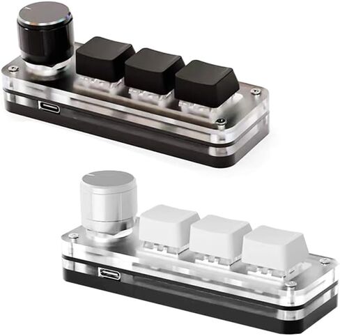 3-Key Mechanical Programmable One-Handed Keypads DIY RGB Keyboard with Knob For Office or Gaming (Colored) in Saudi Arabia