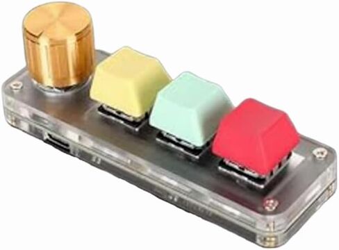 لوحات مفاتيح ميكانيكية قابلة للبرمجة بيد واحدة ذات 3 مفاتيح، لوحة مفاتيح RGB DIY مع مقبض للمكتب أو الألعاب (ملونة) in Kuwait
