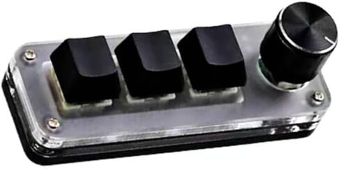 3-Key Mechanical Programmable One-Handed Keypads DIY RGB Keyboard with Knob For Office or Gaming (Colored) in Saudi Arabia