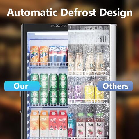6 Cu.Ft Commercial Refrigerators, Display Fridge with Double-Tempered Glass Door, Beverage Cooler for Bar, Office, Restaurant, Outdoor Beverage Refrigerator with Locking, Key & LED in Saudi Arabia