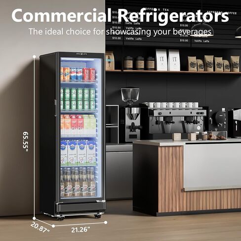 6 Cu.Ft Commercial Refrigerators, Display Fridge with Double-Tempered Glass Door, Beverage Cooler for Bar, Office, Restaurant, Outdoor Beverage Refrigerator with Locking, Key & LED in Saudi Arabia