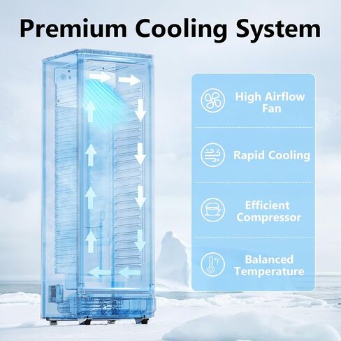 6 Cu.Ft Commercial Refrigerators, Display Fridge with Double-Tempered Glass Door, Beverage Cooler for Bar, Office, Restaurant, Outdoor Beverage Refrigerator with Locking, Key & LED in Saudi Arabia