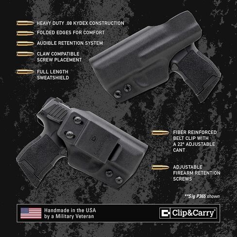 حافظة Clip & Carry IWB Kydex لقاذفة الفلفل غير القاتلة BYRNA LE/XL - داخل حزام الخصر - الاحتفاظ بالنقر المسموع - صناعة أمريكية مخضرمة in Kuwait