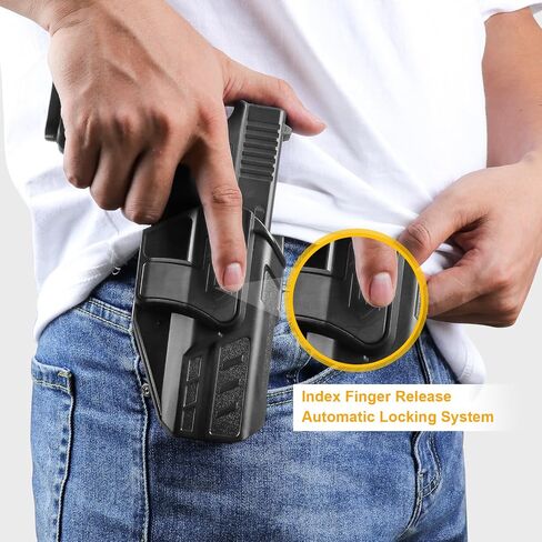 Fit with Glock 17 19 19x 31 32 44 45(Gen1-5) Holster and 22 23 (Gen1-4),Level II Retention Outside Waistband for G17 G19 G22 G31 G32,OWB Holster with Paddle Right Hand Retention/60 Adjustable in Saudi Arabia