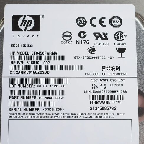 516810-002 محركات الأقراص الصلبة HP W-tray Sas-6gbbits 450gb-15000rpm (مجدد معتمد) in Kuwait