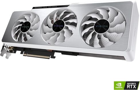 بطاقة رسومات GIGABYTE GeForce RTX 3070 Ti Vision OC 8G، نظام تبريد WINDFORCE 3X، 8 جيجابايت 256 بت GDDR6X، بطاقة فيديو GV-N307TVISION OC-8GD (متجددة) in Kuwait
