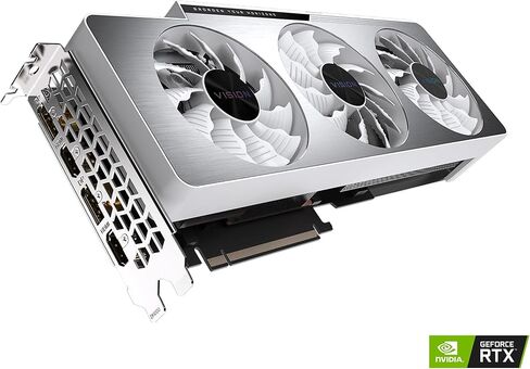 بطاقة رسومات GIGABYTE GeForce RTX 3070 Ti Vision OC 8G، نظام تبريد WINDFORCE 3X، 8 جيجابايت 256 بت GDDR6X، بطاقة فيديو GV-N307TVISION OC-8GD (متجددة) in Kuwait