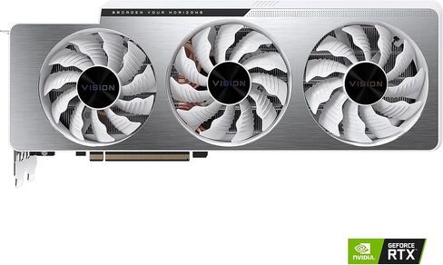 بطاقة رسومات GIGABYTE GeForce RTX 3070 Ti Vision OC 8G، نظام تبريد WINDFORCE 3X، 8 جيجابايت 256 بت GDDR6X، بطاقة فيديو GV-N307TVISION OC-8GD (متجددة) in Kuwait