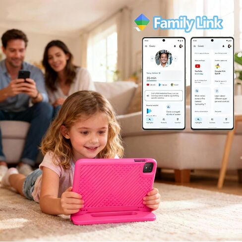 تابلت Android 15 للأطفال، أجهزة لوحية مقاس 11 بوصة مع وحدة المعالجة المركزية ثماني النواة، جهاز لوحي Android مع WiFi 6، ثماني النواة، 20 جيجابايت + 128 جيجابايت / 1 تيرابايت تحكم أبوي قابل للتوسيع، BT5.0، حافظة EVA بزاوية 360 درجة (وردي) in Saudi Arabia