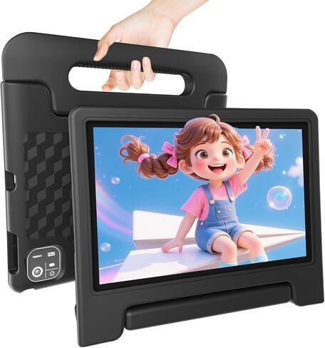2025 Latest 10.1 inch Kids Tablet Android 15 Tablets for Kids with EVA Protective Case 8GB RAM 64GB Storage Toddler Tablet, Parental Controls, 12-hr Battery, WiFi, GPS, Pink in Saudi Arabia