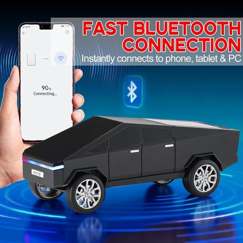 مكبر صوت بلوتوث طبق الأصل من Future Style Pickup Truck - طراز لاسلكي محمول مع شاشة عرض، صوت عالي الدقة، إقران ستيريو TWS، راديو FM، أضواء LED، ميكروفون مدمج. لأفضل صديق لك. (أسود) in Kuwait
