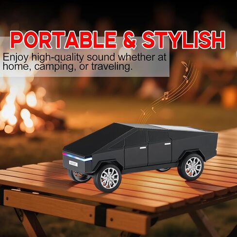 مكبر صوت بلوتوث طبق الأصل من Future Style Pickup Truck - طراز لاسلكي محمول مع شاشة عرض، صوت عالي الدقة، إقران ستيريو TWS، راديو FM، أضواء LED، ميكروفون مدمج. لأفضل صديق لك. (أسود) in Kuwait
