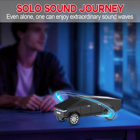 مكبر صوت بلوتوث طبق الأصل من Future Style Pickup Truck - طراز لاسلكي محمول مع شاشة عرض، صوت عالي الدقة، إقران ستيريو TWS، راديو FM، أضواء LED، ميكروفون مدمج. لأفضل صديق لك. (أسود) in Kuwait