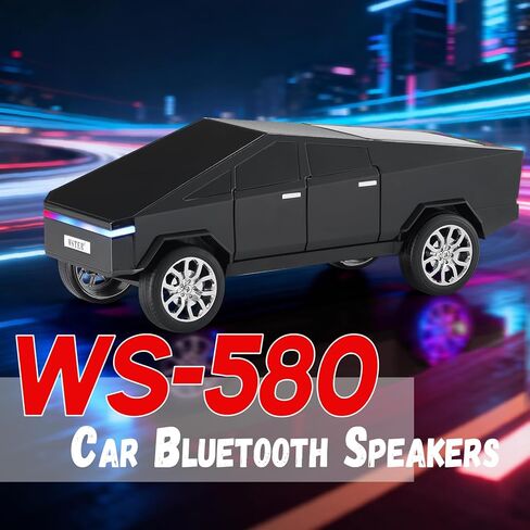 مكبر صوت بلوتوث طبق الأصل من Future Style Pickup Truck - طراز لاسلكي محمول مع شاشة عرض، صوت عالي الدقة، إقران ستيريو TWS، راديو FM، أضواء LED، ميكروفون مدمج. لأفضل صديق لك. (أسود) in Kuwait