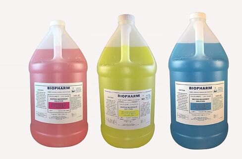pH Buffer Calibration Solution Kit 3-Pack: pH 4.00, pH 7.00, pH 10.00 Buffers — 500 mL (1.06 Pint) Each — Color Coded — NIST Traceable for All pH Meters in Kuwait