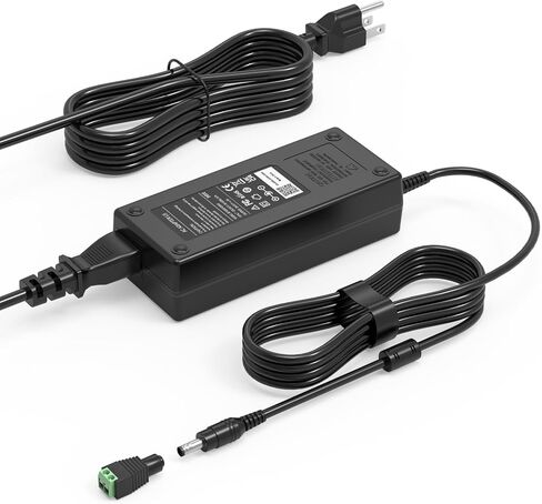 Syfrufo 24V 4A DC Power Supply، 100-240V AC إلى DC محول الطاقة مع مقبس إخراج 5.5 مم * 2.1 مم لشريط ضوء LED، كاميرا CCTV، طابعة، أسود in Saudi Arabia