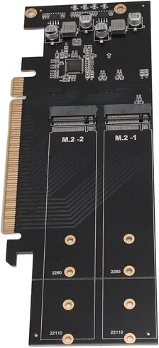 Drfeify Quad M.2 NVMe PCIe 4.0 X16 محول بطاقة SSD عالية السرعة 4 منافذ للكمبيوتر 10، محول PCIe .0 X16، مناسب للكمبيوتر الشخصي in Kuwait