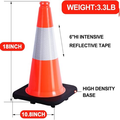 (8 حزمة) BESEA 28 "بوصة سلامة مرور المخاريط Orange Road STARES CONSE CONEE CONE مستقرة هيكليا لمراقبة حركة المرور في مكان عام in Saudi Arabia