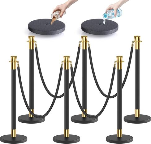 منشورات Kaiyomi 4pcs مع مجموعة الحبال المخملية الحمراء ، و 5 أقدام تحكم في الدعامات لزينة الحفلات السجادة الحمراء وحفل قطع الشريط (الذهبي) in Saudi Arabia