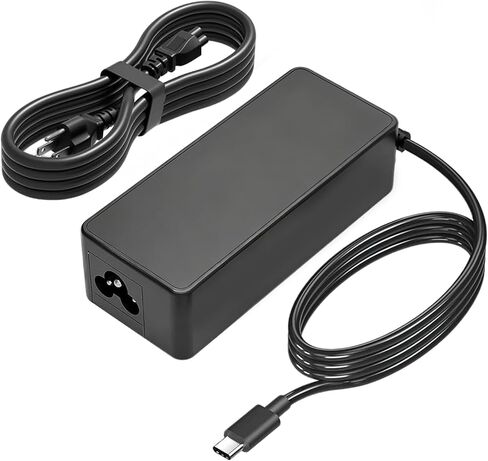 شاحن كمبيوتر محمول سريع عالمي USB-C بقدرة 100 واط متوافق مع Lenovo وThinkpad/Yoga/IdeaPad/chromebook وMSI وAsus وHP وDell Type-C محول طاقة تيار متردد PD 3.0 in Kuwait