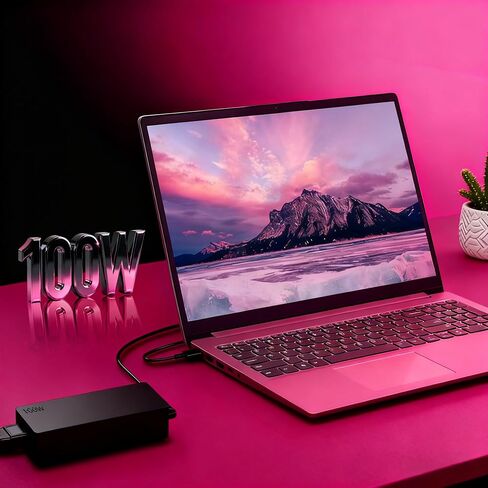 شاحن كمبيوتر محمول سريع عالمي USB-C بقدرة 100 واط متوافق مع Lenovo وThinkpad/Yoga/IdeaPad/chromebook وMSI وAsus وHP وDell Type-C محول طاقة تيار متردد PD 3.0 in Kuwait