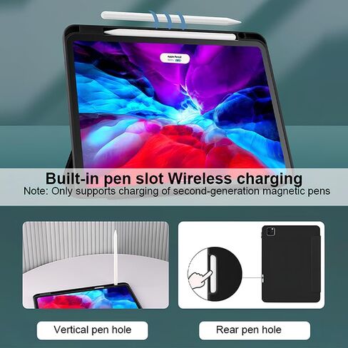 حافظة لجهاز iPad (A16) الجيل الحادي عشر 11 بوصة 2025، حافظة لجهاز iPad الجيل العاشر 10.9 بوصة 2022، مع حامل أقلام، غطاء واقٍ نحيف مع ظهر ناعم من مادة TPU، تنبيه/غفو تلقائي، أزرق داكن in Saudi Arabia