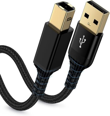 كابل طابعة USB C بطول 6 أقدام، سلك طابعة USB من النوع B 2.0 إلى نوع C لجهاز Macbook Pro/Air iPad، كابل MIDI إلى USBC لجهاز HP Epson Canon Brother Digital Piano Keyboard DJ Controller in Kuwait