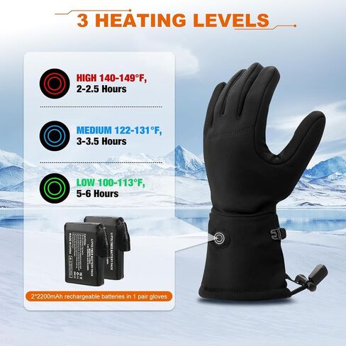 Heated Glove Liners for Men Women - Rechargeable Battery Electric Heated Gloves with Touchscreen - Thin Gloves for Hiking Running Cycling Riding in Saudi Arabia