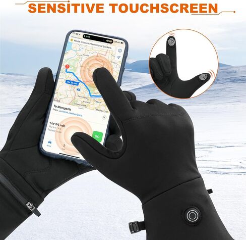 Heated Glove Liners for Men Women - Rechargeable Battery Electric Heated Gloves with Touchscreen - Thin Gloves for Hiking Running Cycling Riding in Saudi Arabia