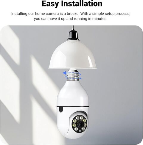 Ease Life D115: Ultimate Screw-in Security Camera with 5GHz Support - 1080P HD, 360° Panoramic Cover, Color Night Vision & Two-Way Talk in Saudi Arabia