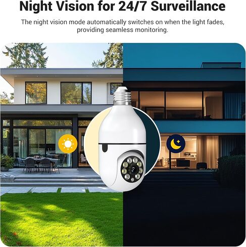 Ease Life D115: Ultimate Screw-in Security Camera with 5GHz Support - 1080P HD, 360° Panoramic Cover, Color Night Vision & Two-Way Talk in Saudi Arabia