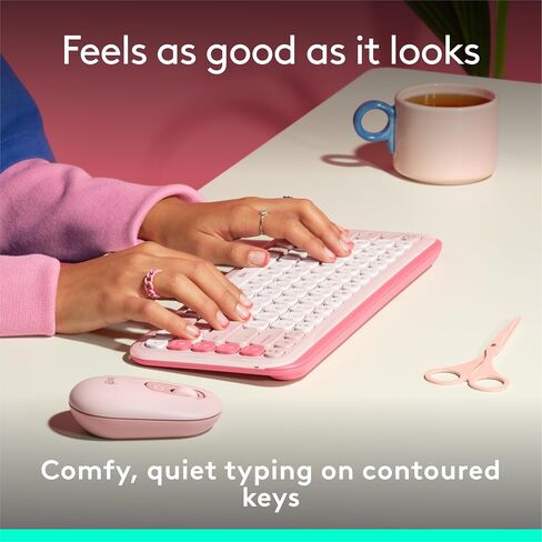 مجموعة Logitech POP ICON Combo، مجموعة لوحة مفاتيح وماوس بلوتوث، كتابة مريحة، مفاتيح وأزرار قابلة للبرمجة، نقرات هادئة، سهولة التبديل حتى 3 أجهزة - أرجواني (متجدد) in Saudi Arabia