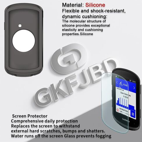 واقي شاشة GPS يعمل بالطاقة الشمسية لجهاز Garmin Edge 1040/1040 (رمادي)، طبقة واقية من الزجاج المقوى عالي الدقة مضاد للخدش وغطاء إطار ناعم من السيليكون (عبوة من 3+1) in Kuwait