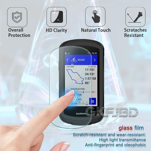 واقي شاشة GPS يعمل بالطاقة الشمسية لجهاز Garmin Edge 1040/1040 (رمادي)، طبقة واقية من الزجاج المقوى عالي الدقة مضاد للخدش وغطاء إطار ناعم من السيليكون (عبوة من 3+1) in Kuwait