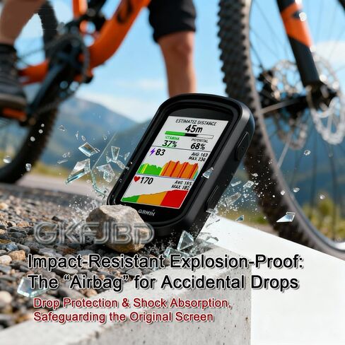 واقي شاشة GPS يعمل بالطاقة الشمسية لجهاز Garmin Edge 1040/1040 (رمادي)، طبقة واقية من الزجاج المقوى عالي الدقة مضاد للخدش وغطاء إطار ناعم من السيليكون (عبوة من 3+1) in Kuwait