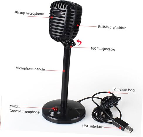 Rotating USB Microphone for Computer with Omnidirectional Sound USB Mic for Home Meetings and Skype Chat Angle PC Microphone for Podcast and Video Conference in Kuwait