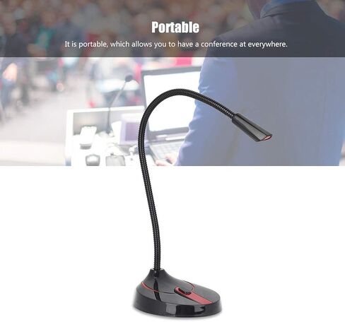 ميكروفون USB مكتبي VBESTLIFE متعدد الاتجاهات 360 درجة، ميكروفون محمول للتوصيل والتشغيل مع كابل 2.4 متر، شفاف للعمل عن بعد والمكتب المنزلي in Saudi Arabia