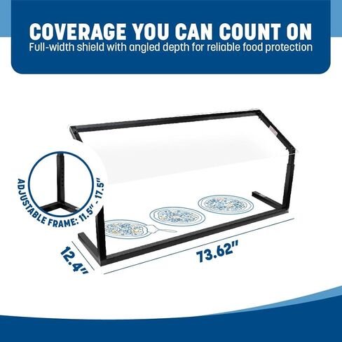 منتجات كارلايل فود سيرفيس، واقي العطس من جانب واحد قابل للتعديل من الألومنيوم، 60 بوصة، أسود in Kuwait