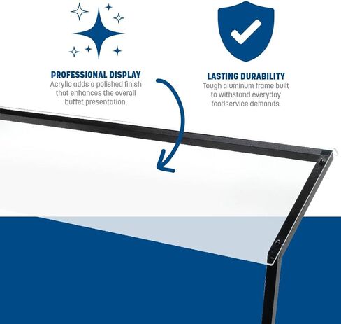 منتجات كارلايل فود سيرفيس، واقي العطس من جانب واحد قابل للتعديل من الألومنيوم، 60 بوصة، أسود in Kuwait