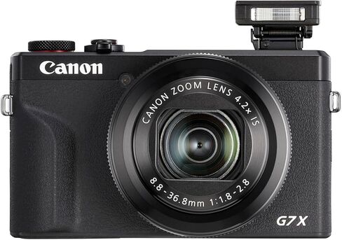 كاميرا Canon PowerShot G7 X Mark III الرقمية (أسود) + بطاقة ذاكرة 2 × 64 جيجابايت + حقيبة كتف للكاميرا + حامل ثلاثي القوائم Flex Spider + حزمة ملحقات فاخرة (متجددة) in Kuwait