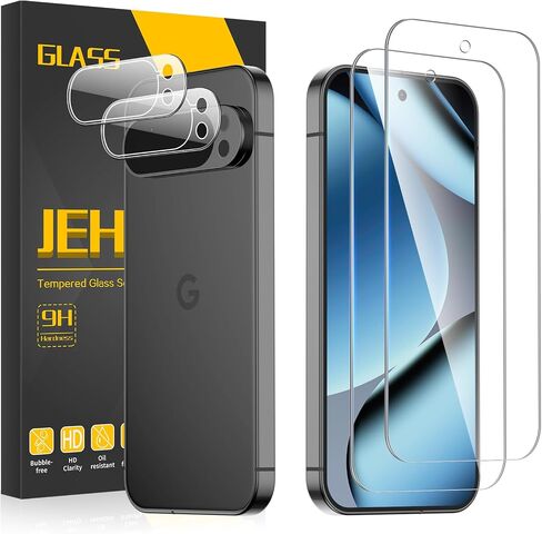 [2+2 Pack] Screen Protector for Google Pixel 10 Pro + Camera Lens Protector, 3D Full Coverage, 9H Tempered Glass, Fingerprint Unlocking, Bubble Free in Saudi Arabia