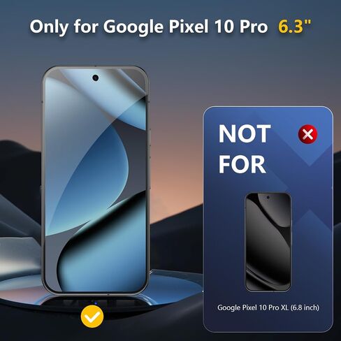 [2+2 Pack] Screen Protector for Google Pixel 10 Pro + Camera Lens Protector, 3D Full Coverage, 9H Tempered Glass, Fingerprint Unlocking, Bubble Free in Saudi Arabia