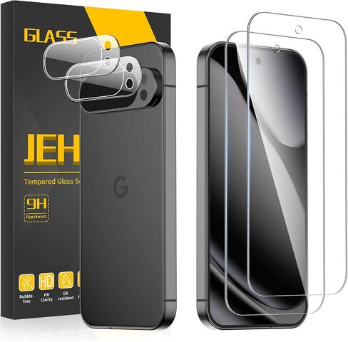 [2+2 Pack] Screen Protector for Google Pixel 10 Pro + Camera Lens Protector, 3D Full Coverage, 9H Tempered Glass, Fingerprint Unlocking, Bubble Free in Saudi Arabia