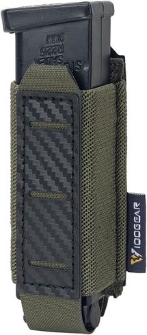 IDOGEAR Pistol Mag Pouch 9mm Magazine Pouches MOLLE Holder with Carbon Fiber Patterned PP Plate Construction Single Magazines Carrier in Saudi Arabia