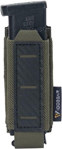 IDOGEAR Pistol Mag Pouch 9mm Magazine Pouches MOLLE Holder with Carbon Fiber Patterned PP Plate Construction Single Magazines Carrier in Saudi Arabia