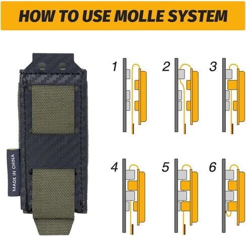 IDOGEAR Pistol Mag Pouch 9mm Magazine Pouches MOLLE Holder with Carbon Fiber Patterned PP Plate Construction Single Magazines Carrier in Saudi Arabia