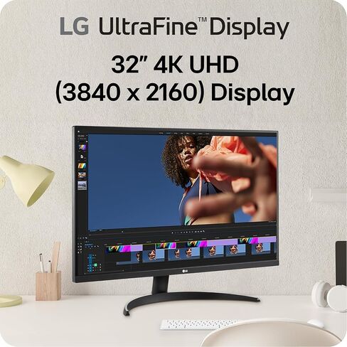 LG 32UN650-W Monitor 32" UHD (3840 x 2160) IPS Ultrafine Display, HDR10 Compatibility, DCI-P3 95% Color Gamut, AMD FreeSync, 3-Side Virtually Borderless Design, Height Adjustable Stand - Silve/White in Saudi Arabia