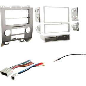 Silver Double Din Car Stereo Install Kit, Wire Harness, and AM/FM Radio Reception Antenna Adapter -Made for Ford/Mazda/Mercury: 2008-2012 Escape, 2008-2011 Tribute, 2008-2011 Mariner in Kuwait